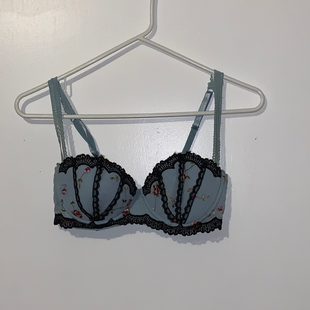 Blue Floral Bra (size 36B)